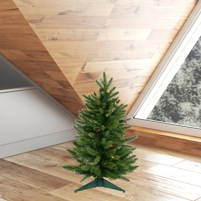 2ft. Pre-Lit Fraser Fir Artificial Christmas Tree, Multicolor Lights