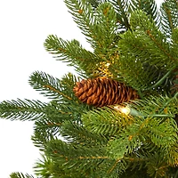 3.5ft. Pre-Lit Yukon Mountain Fir Artificial Christmas Tree in Planter