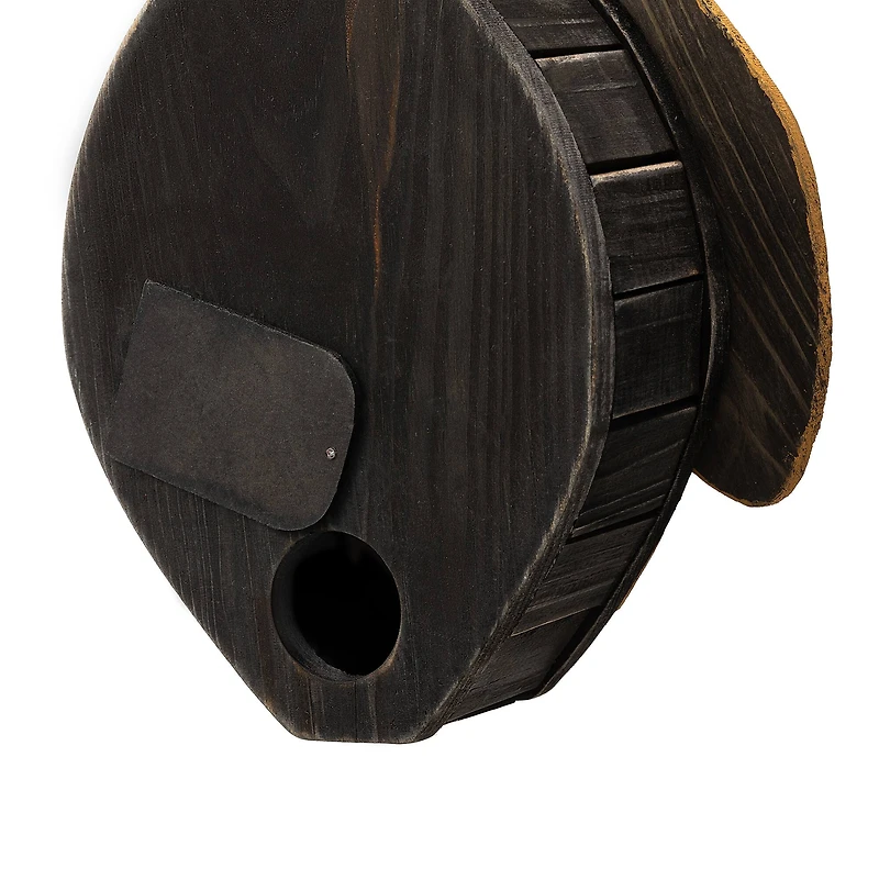 Glitzhome® 11.75" Distressed Wood Bee-Shaped Birdhouse
