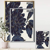 Designart - Indigo Gold Metallic Flower