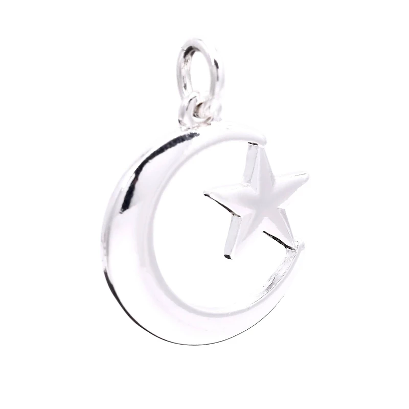 Silver Plated Star & Moon Charm by Bead Landing™