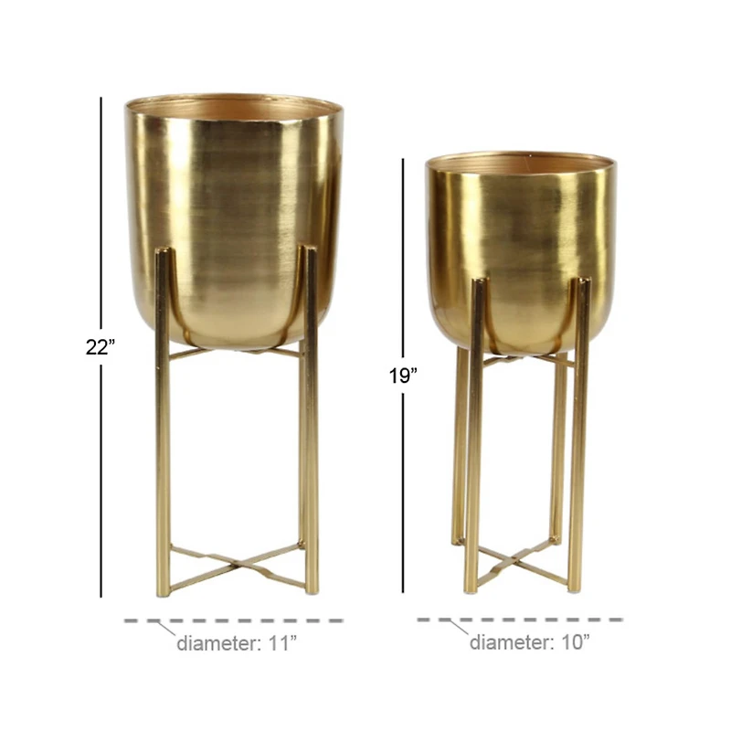 CosmoLiving by Cosmopolitan Gold Metal Glam Planter Set