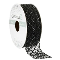 1" x 3yd. Black Crochet Net Ribbon by Celebrate It™ Classic
