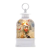 9.75" LED Snow Globe Lantern with Woodland Animals