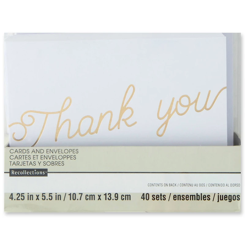 Thank You Cards & Envelopes by Recollections™, 4.25" x 5.5"