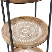 Brown Wood Traditional Shelving Unit 43" x 15" x 15"