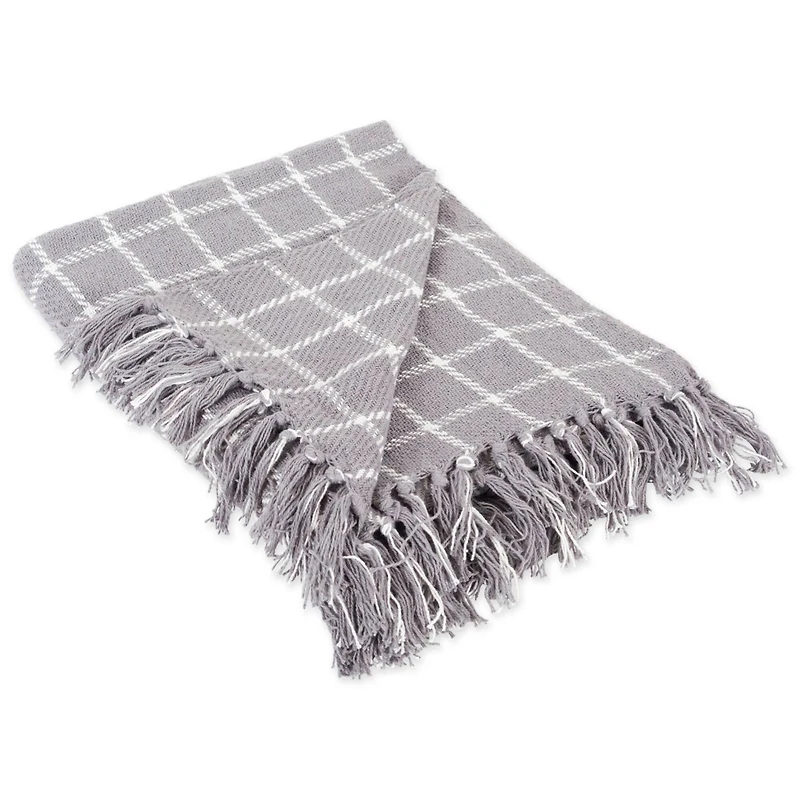DII® Gray Checked Plaid Throw