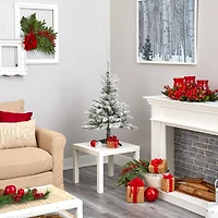 3ft. Pre-Lit West Virginia Spruce Artificial Christmas Tree, Clear LED Lights