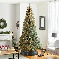 Glitzhome® 40.5" Christmas Black Hammered Metal Tree Collar