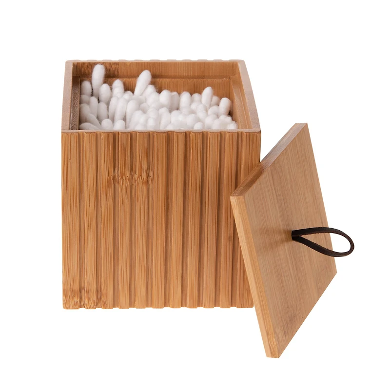 Bath Bliss Small Square Oslo Bamboo Storage Jar