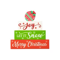 Glitzhome® 9.5" Christmas Wooden Block Word Sign