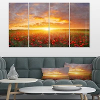 Designart - Poppy Field under Bright Sunset