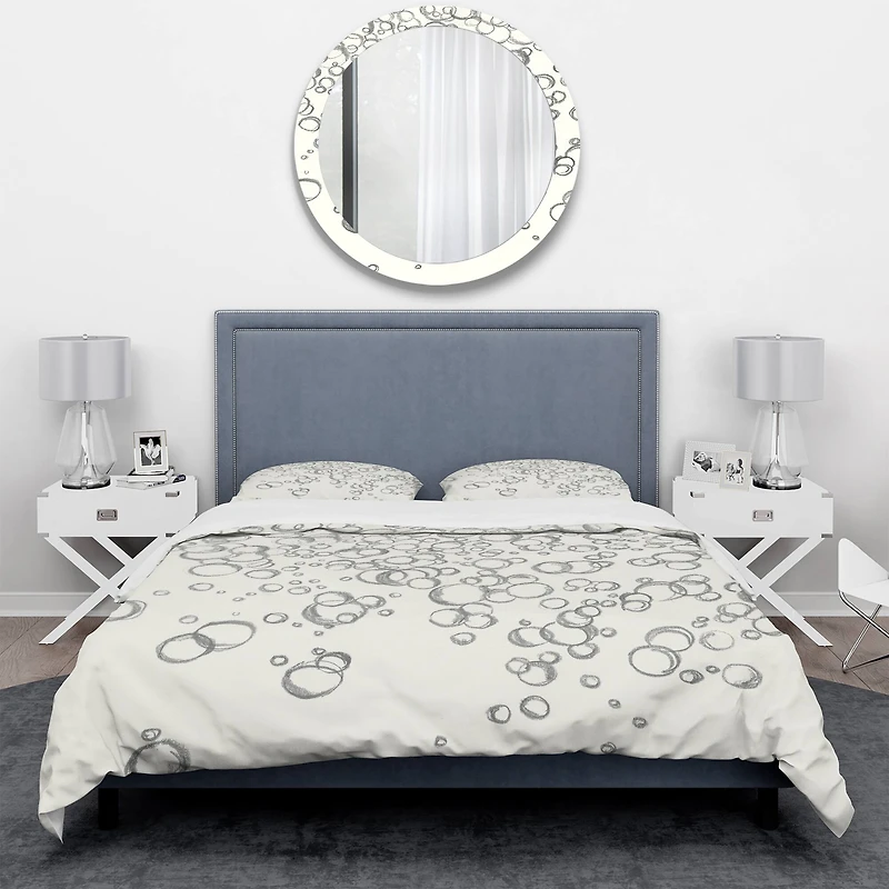 Designart 'Simple Bubbles I' Geometric Bedding Set