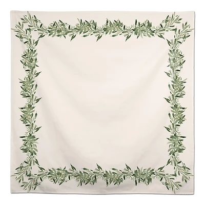 58" Watercolor Leaf Garland Tablecloth