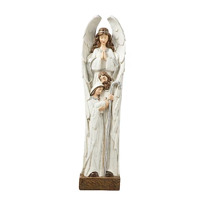 Glitzhome® 30.5" Ivory Nativity Angel Porch Décor