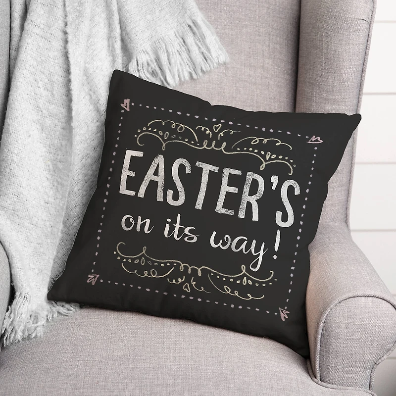 Easter Chalk Pillow 2 18" x 18" Throw Pillow