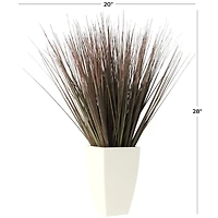2ft. Onion Grass Artificial Plant with White Pot