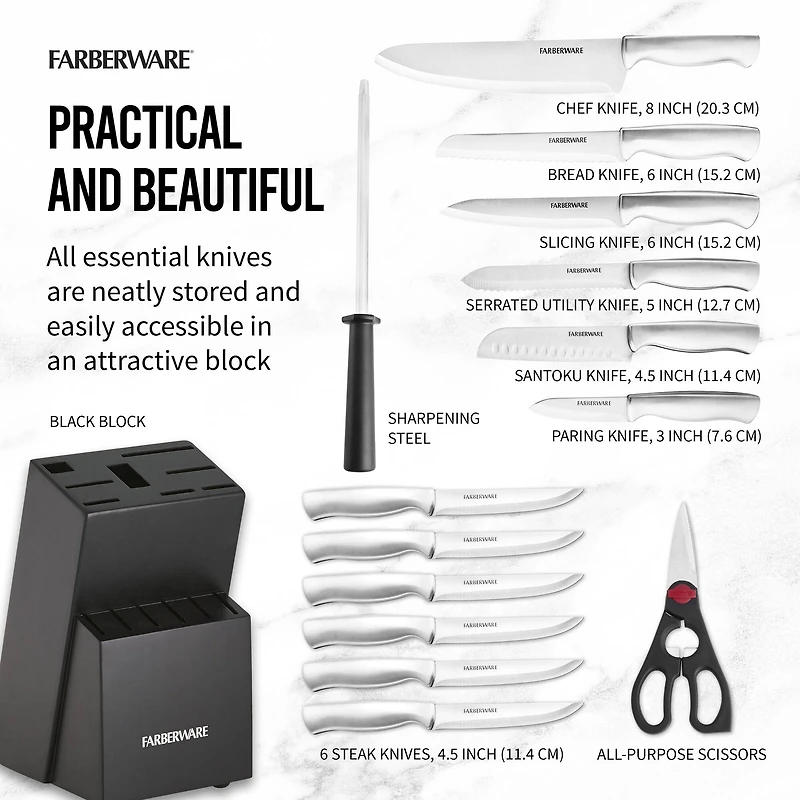 Farberware Stainless Steel Knife Block Set