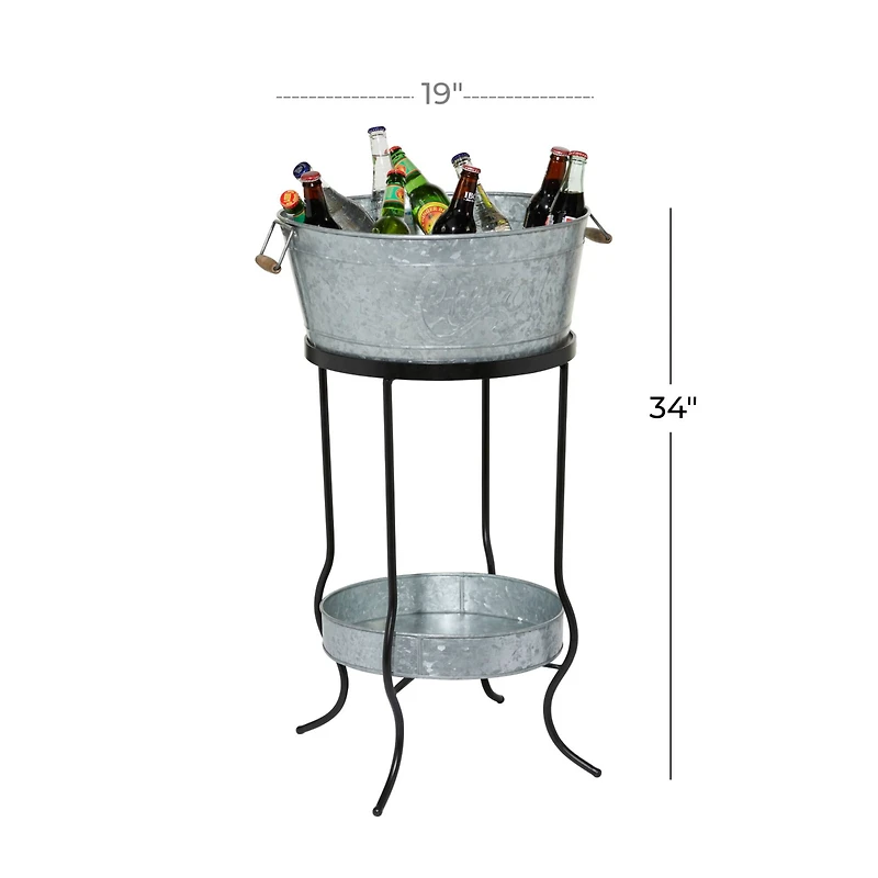 34" Metal Contemporary Wine Bucket