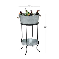 34" Metal Contemporary Wine Bucket