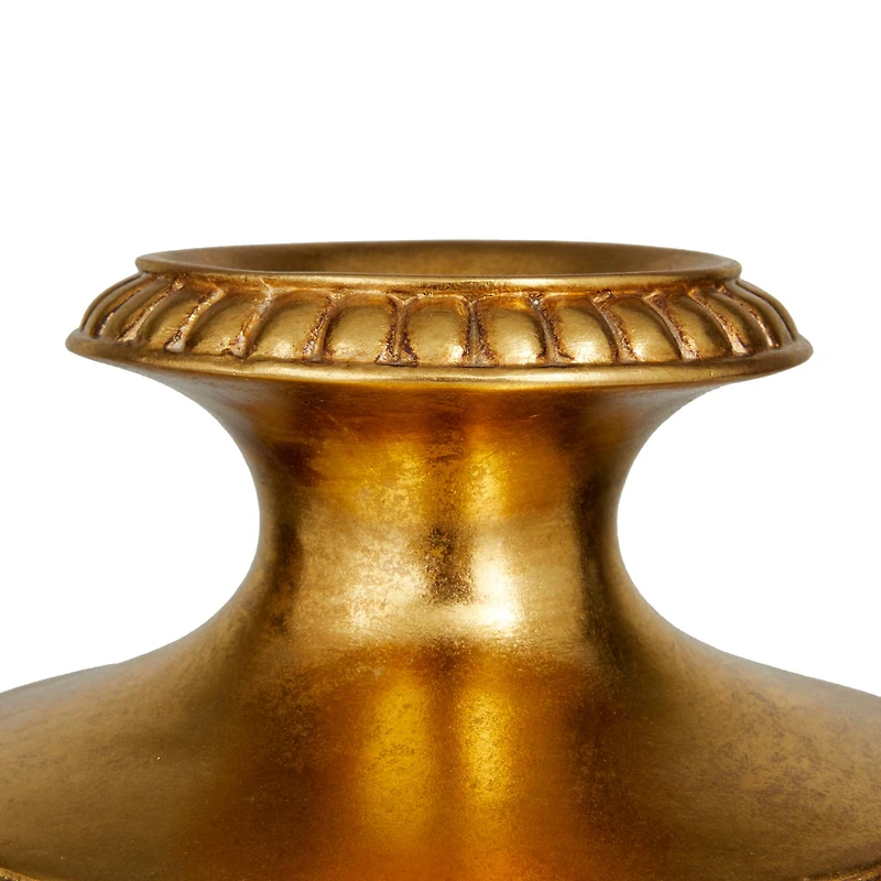 Gold Polystone Traditional Vase, 8" x 8" x 8"