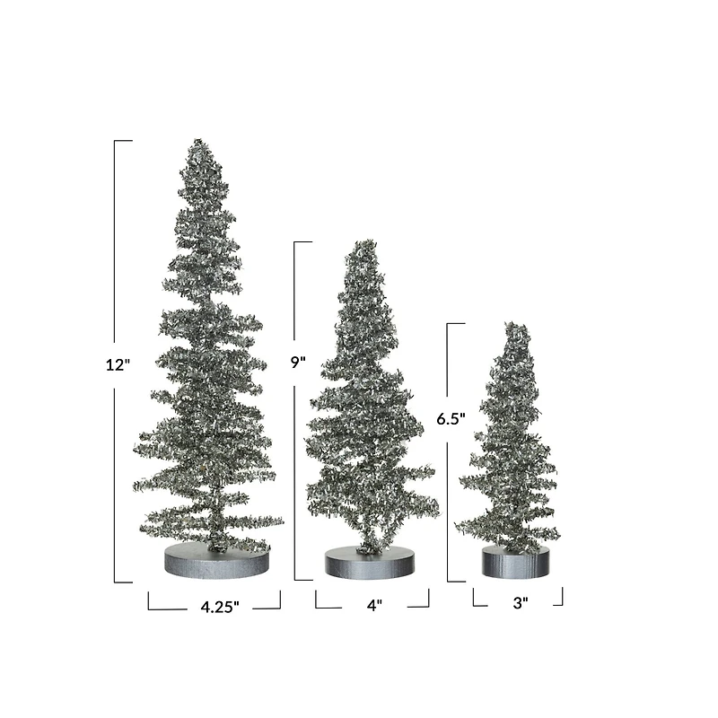 Hello Honey® Silver Glitter Tinsel Tree Set