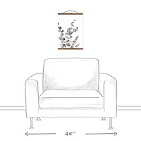 Gray & White Eucalyptus I Teak Hanging Canvas