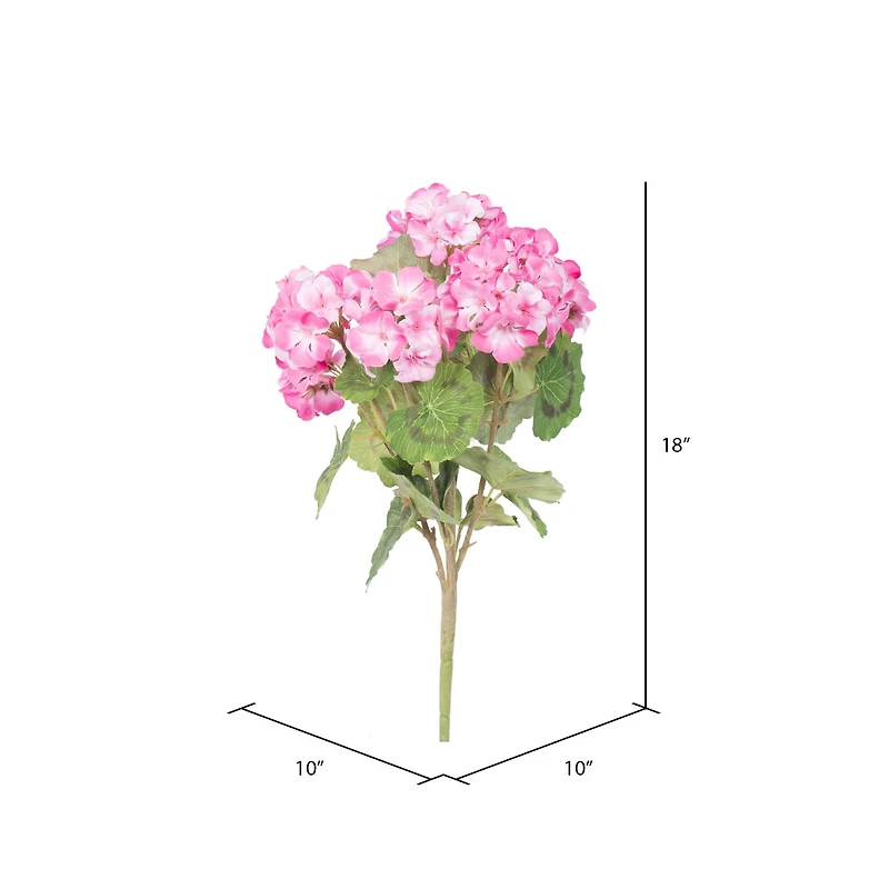 18" Artificial Light Pink Geranium Bush, 4ct.