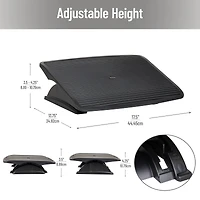 Mind Reader Foot Rest, Under Desk at Work, Ergonomic, Height Adjustable, Office, Plastic, Black