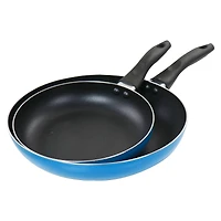 Gibson Home® 2-Piece 10'' Blue Aluminum Frying Pan Set