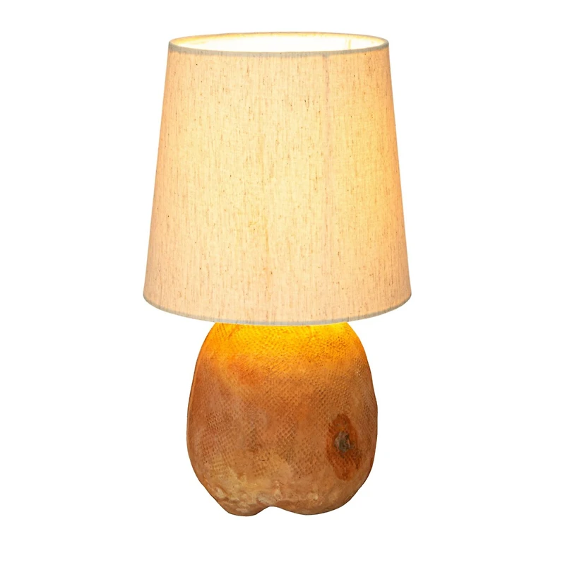Hello Honey® 16" Natural Terra Cotta Table Lamp with Cotton Shade