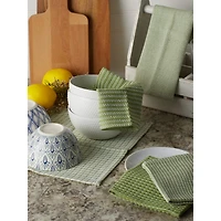 DII® Antique Green Mixed Pattern Dishcloths, 5ct.