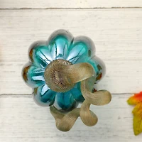 Glitzhome® Crackle Glass Pumpkin, Turquoise