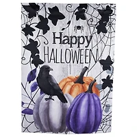 40" x 28" Pumpkins & Crow Happy Halloween Outdoor House Flag