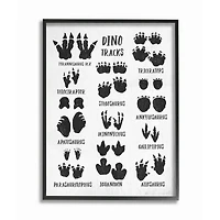 Stupell Industries Children's Rustic Dinosaur Track Chart with Text Framed Wall Art