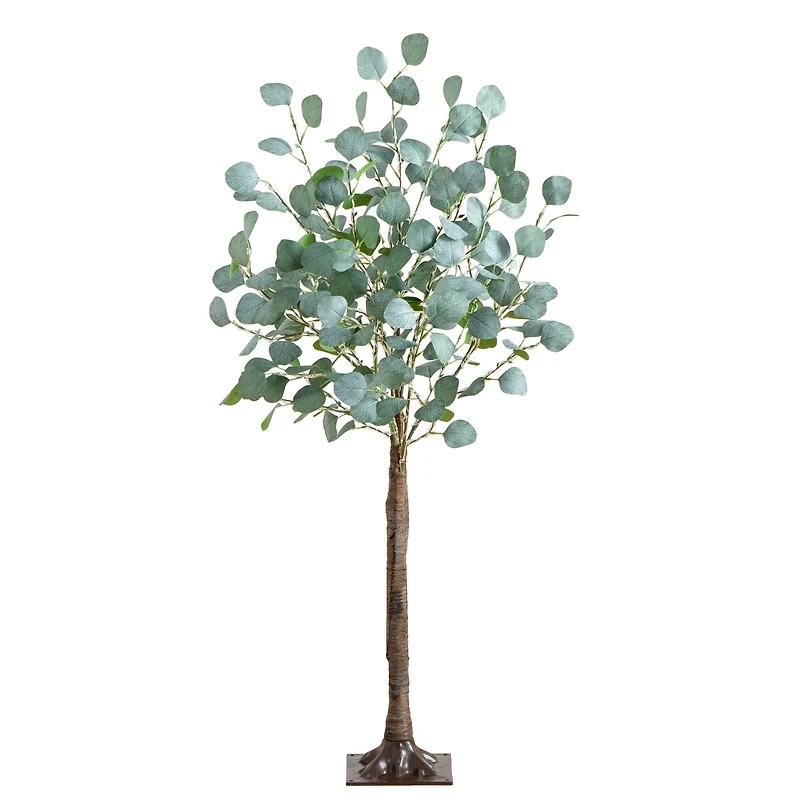 4ft. Pre-Lit Artificial Eucalyptus Tree with Warm White LED Lights
