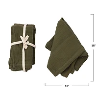 Hello Honey® Olive Green Cotton Gauze Napkins, 4ct.