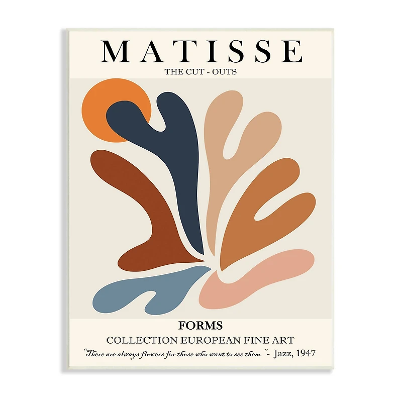 Stupell Industries Matisse Abstract Cut Out Forms Traditional Painting Wall Plaque
