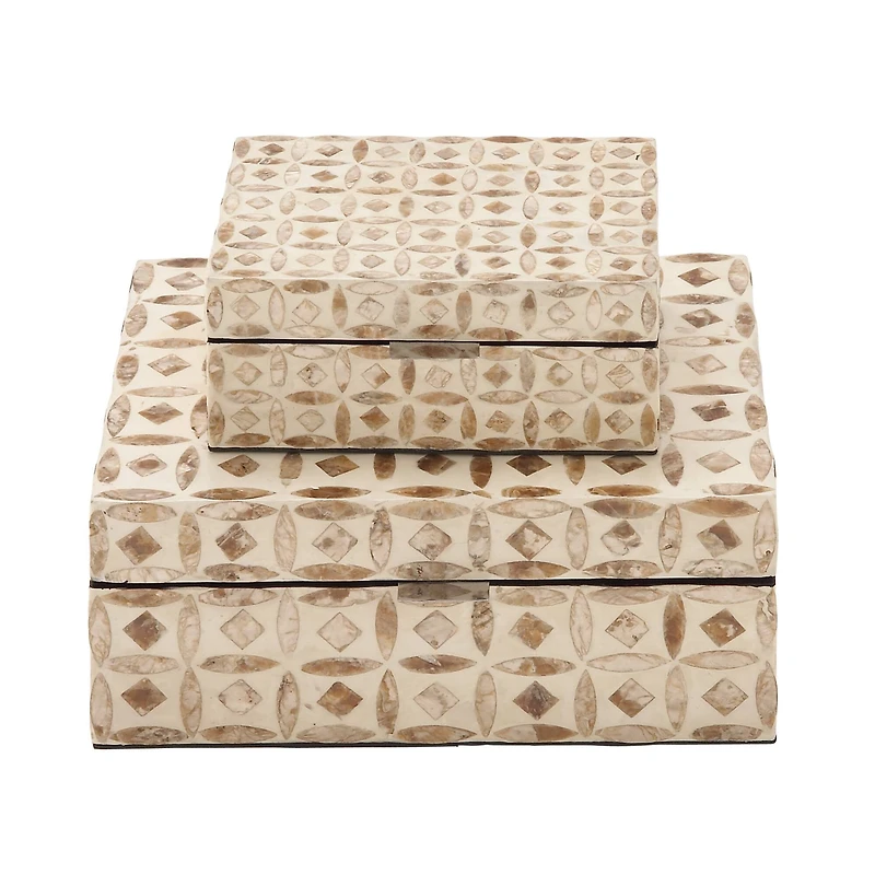 Beige Mother of Pearl Coastal Box Set