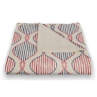 Knots & Stripes Coral Fleece Blanket