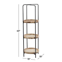 Brown Wood Traditional Shelving Unit 43" x 15" x 15"