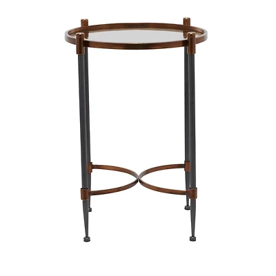 25" Black Iron Traditional Accent Table