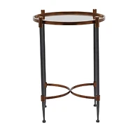25" Black Iron Traditional Accent Table