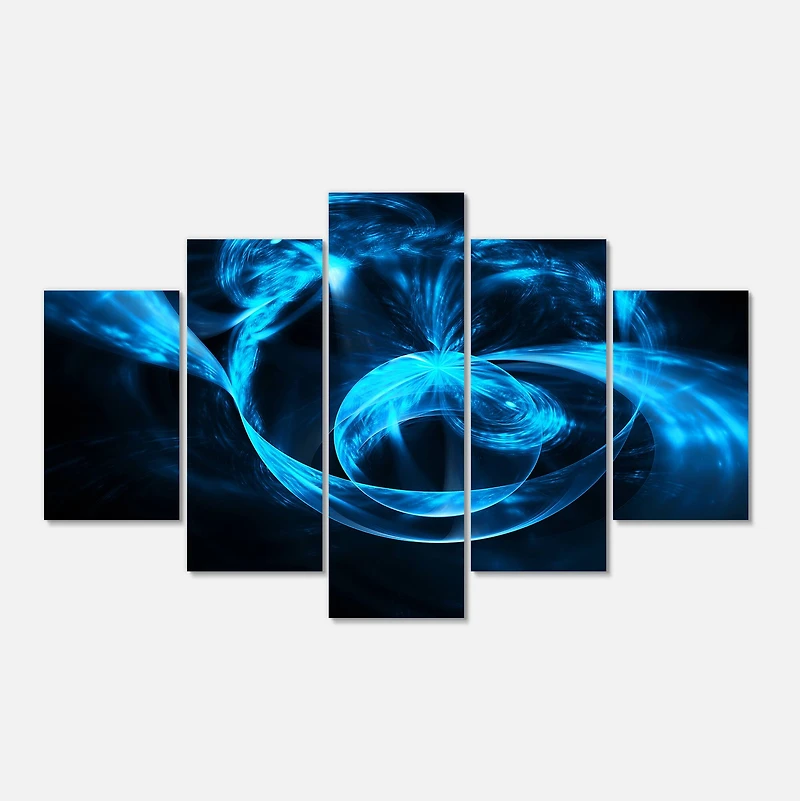 Designart - Fractal 3D Circled Blue Waves