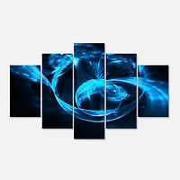 Designart - Fractal 3D Circled Blue Waves