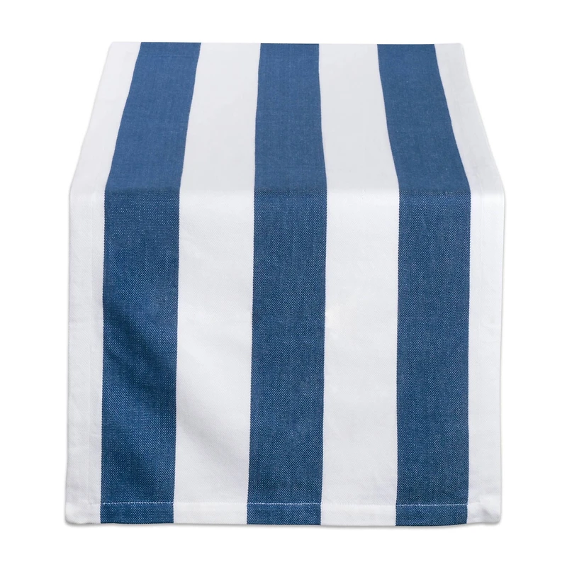 Navy/White Dobby Stripe Table Runner 18" x 72"