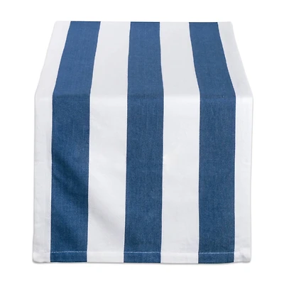 Navy/White Dobby Stripe Table Runner 18" x 72"