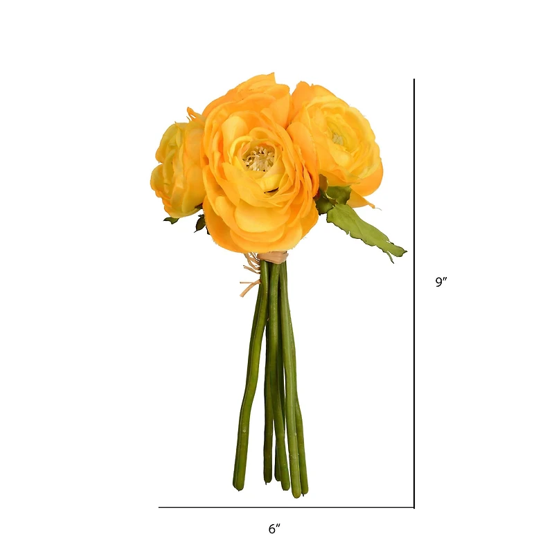 Mini Yellow Ranunculus Artificial Bundle