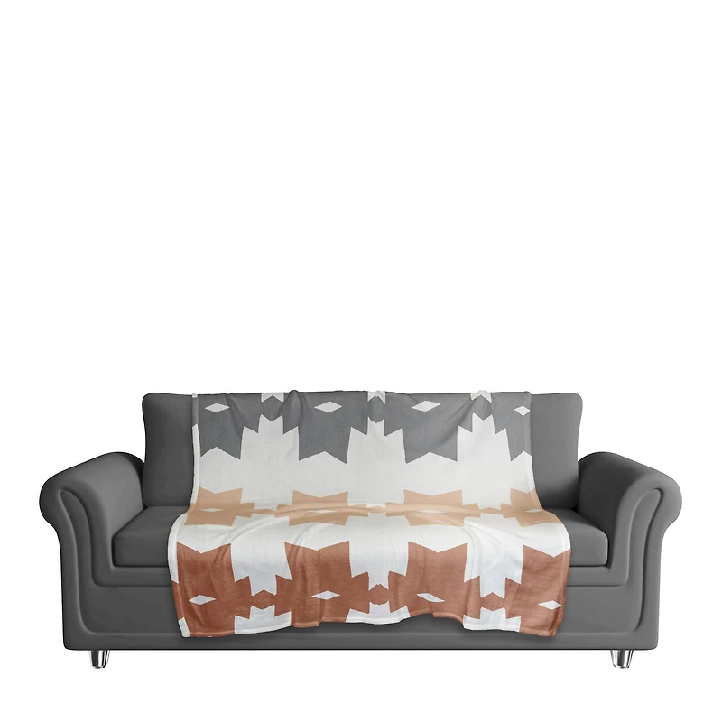 Southwest Style Rows 50" x 60" Coral Fleece Blanket