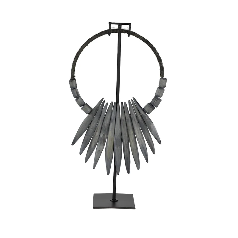 20" Gray Teak Wood Natural Sculpture